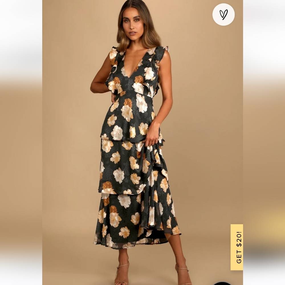 Black burnout floral dress